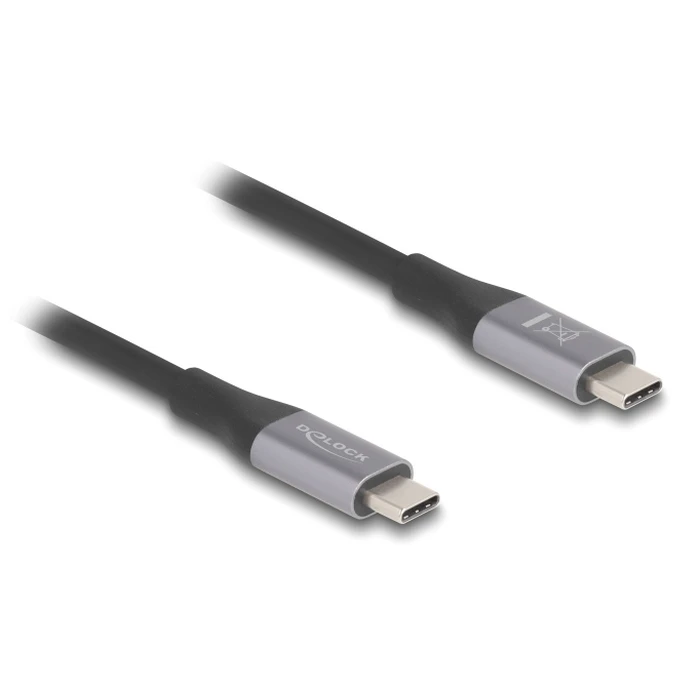 Καλώδιο USB-C Delock 81192, 240W, 40 Gbps, 8K, 2M, E-Marker, Μαύρο