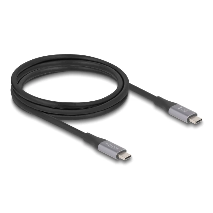 Καλώδιο USB-C Delock 81192, 240W, 40 Gbps, 8K, 2M, E-Marker, Μαύρο