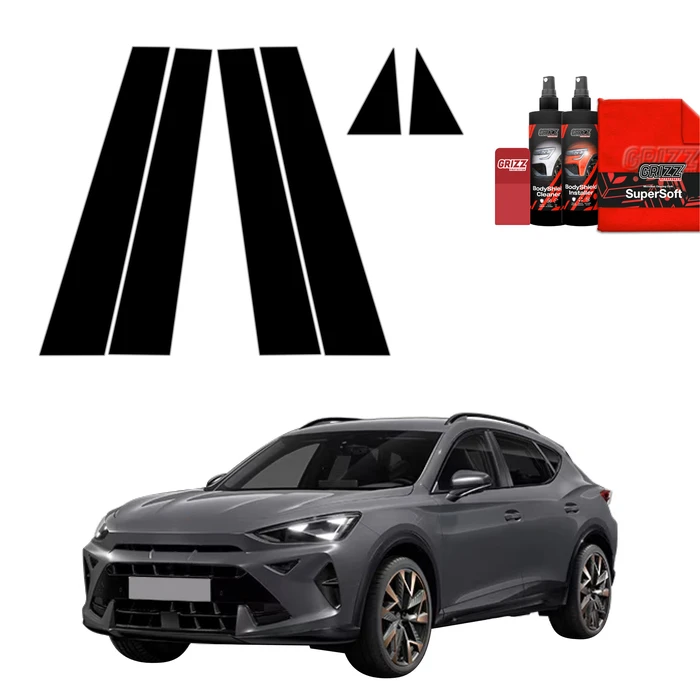 GrizzGlass BodyShield Black pillar film for Cupra Formentor Facelift (2024-2025) [6in1]