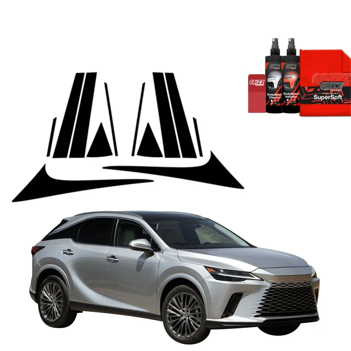 GrizzGlass BodyShield Black pillar film for Lexus RX 350h (2022-2025) [12in1]