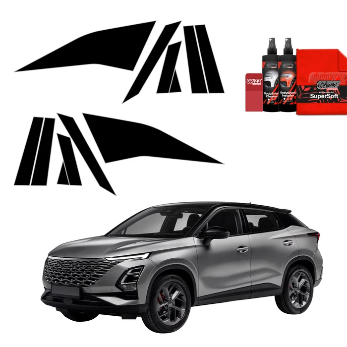 GrizzGlass BodyShield Black pillar film for OMODA 5 Facelift (2024-2025) [12in1]