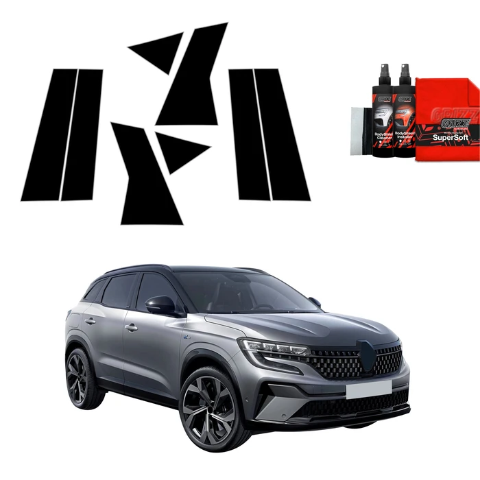 GrizzGlass BodyShield Black pillar film for Renault Austral (2022-2025) [8in1]