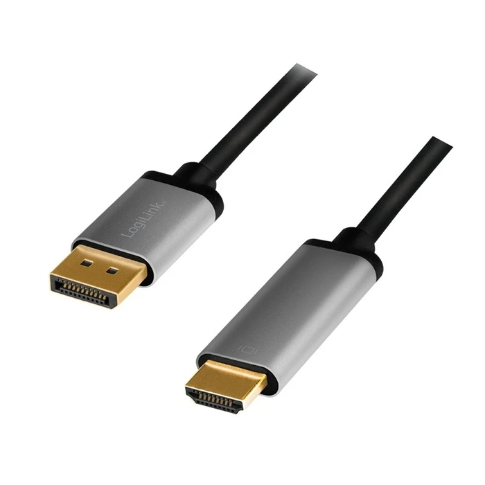 Καλώδιο Displayport Logilink to HDMI 4K/60Hz, alu, 2m