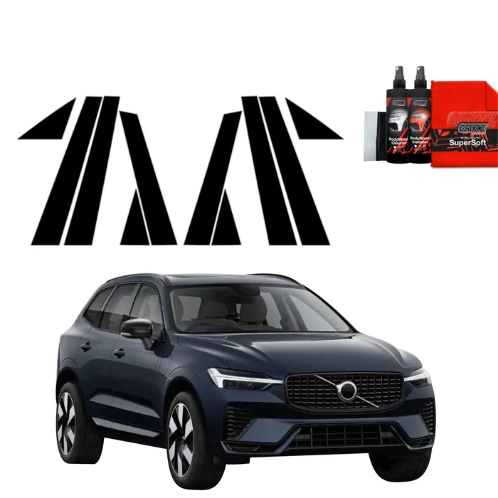 GrizzGlass BodyShield Black pillar film for Volvo XC60 2 (2022-2025) [10in1]