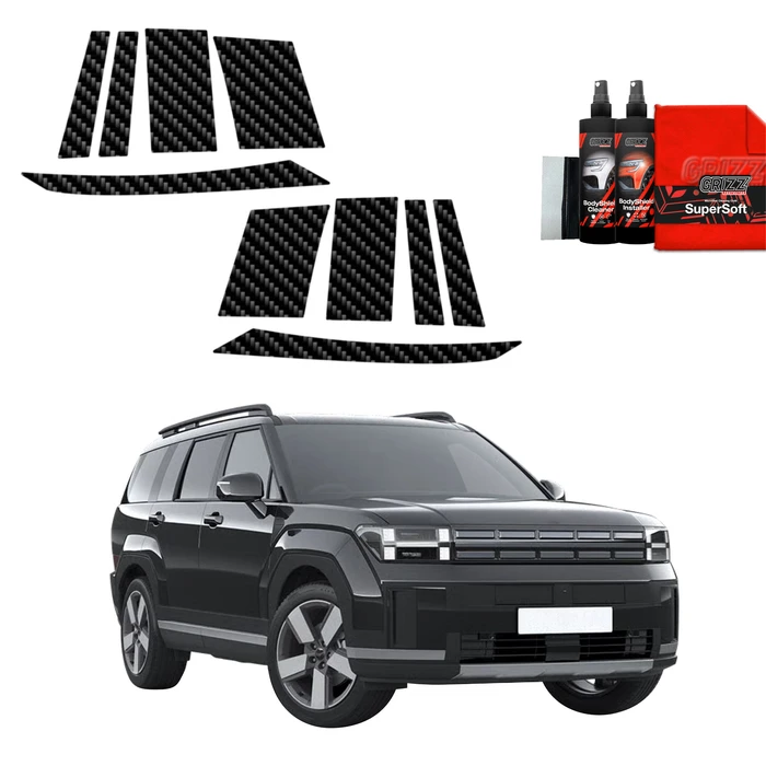 GrizzGlass BodyShield Carbon pillar film for Hyundai Santa Fe (2023-2025) [10in1]