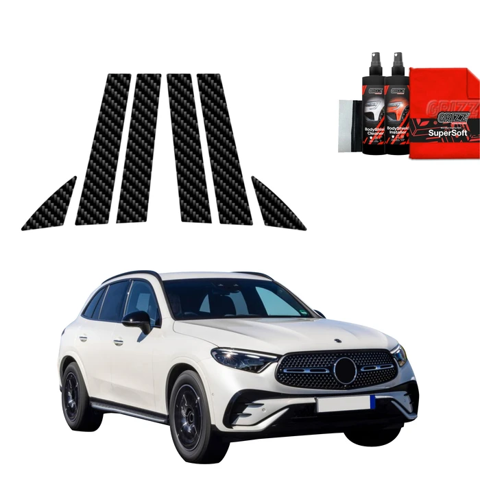 GrizzGlass BodyShield Carbon pillar film for Mercedes-Benz GLC C254 (2023-2025) [6in1]