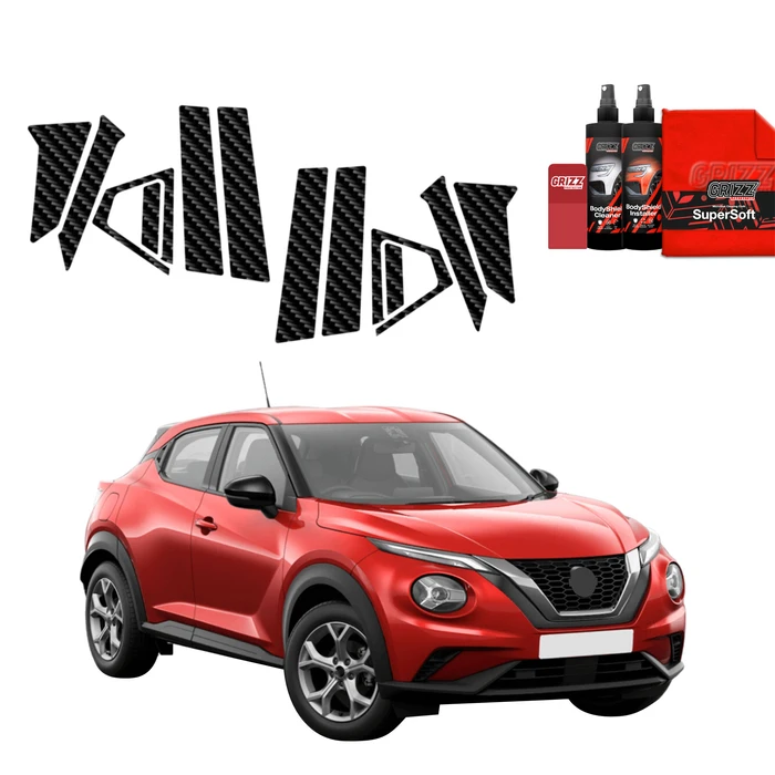 GrizzGlass BodyShield Carbon pillar film for Nissan Juke Facelift (2024-2025) [10in1]