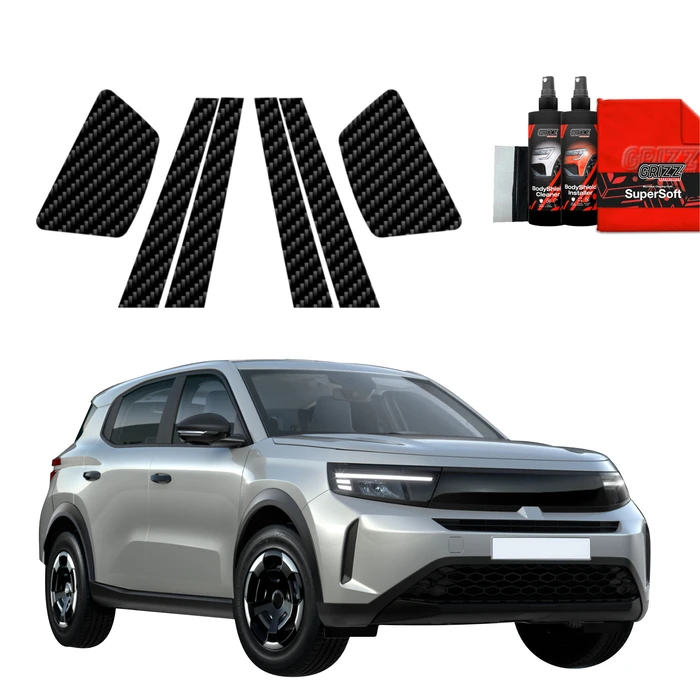 GrizzGlass BodyShield Carbon pillar film for Opel Frontera (2024-2025) [6in1]
