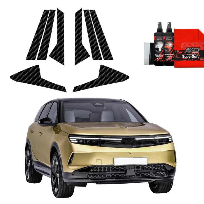 GrizzGlass BodyShield Carbon pillar film for Opel Grandland (2025) [8in1]