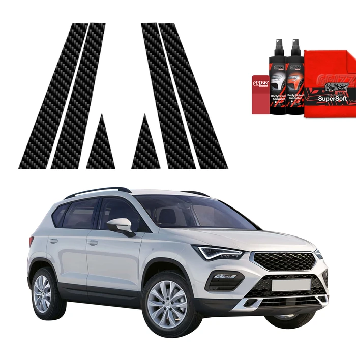 GrizzGlass BodyShield Carbon pillar film for Seat Ateca (2020-2025) [6in1]