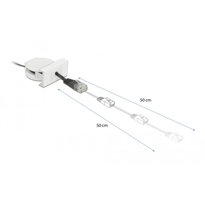 Καλώδιο Δικτύου Delock RJ45 Easy 45 81361 Cat.5e, ανασυρόμενο 50cm, μαύρο