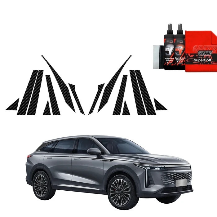 GrizzGlass BodyShield Carbon pillar film for OMODA 9 Super Hybrid (2025) [14in1]