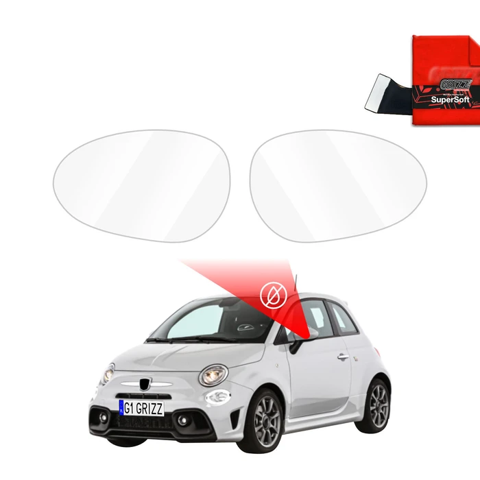 GrizzGlass ZeroDrop Rain-repellent mirror film for Abarth 595 (2016-2022)