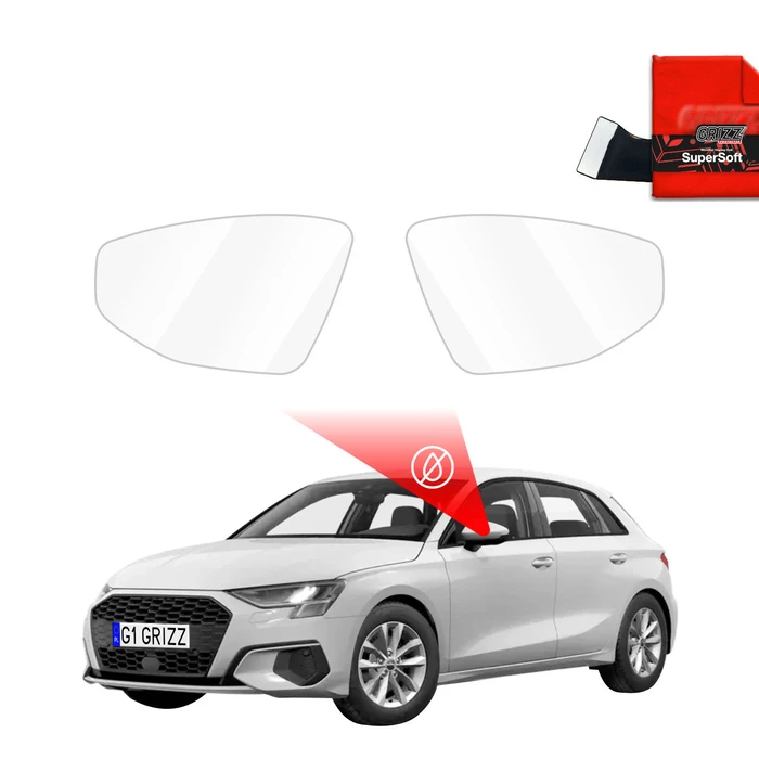 GrizzGlass ZeroDrop Rain-repellent mirror film for Audi A3 8Y (2020-2024)