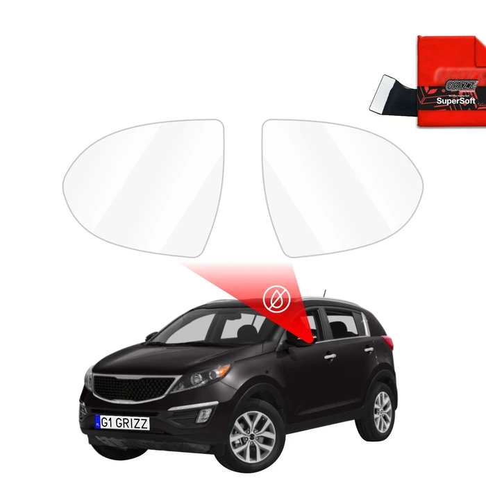 GrizzGlass ZeroDrop Rain-repellent mirror film for Kia Sportage (2014-2018)