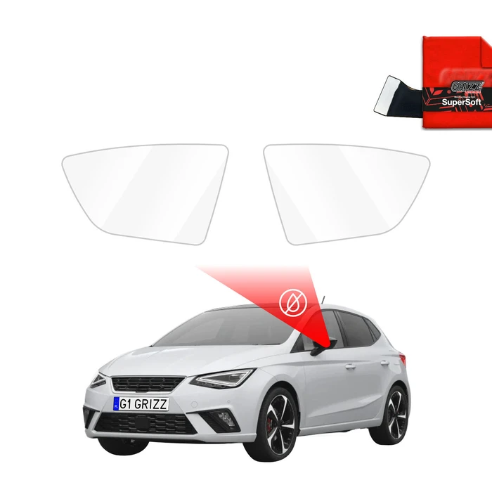 GrizzGlass ZeroDrop Rain-repellent mirror film for Seat Ibiza (2017-2025)
