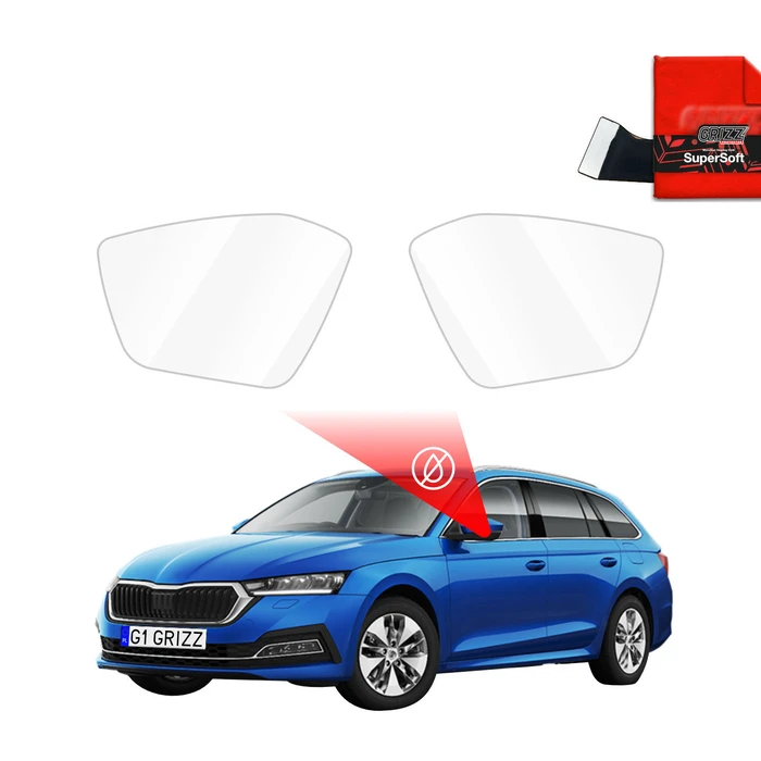 GrizzGlass ZeroDrop Rain-repellent mirror film for Skoda Octavia 4 (2020-2025)