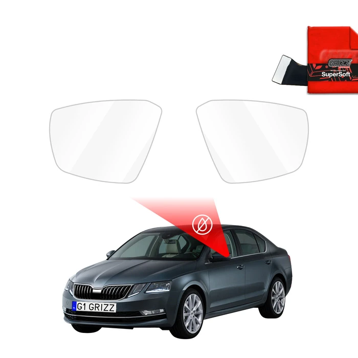 GrizzGlass ZeroDrop Rain-repellent mirror film for Skoda Octavia 3 (2013-2020)