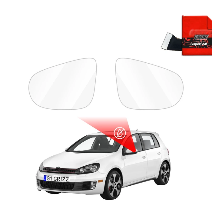 GrizzGlass ZeroDrop Rain-repellent mirror film for Volkswagen Golf 6 (2008-2012)