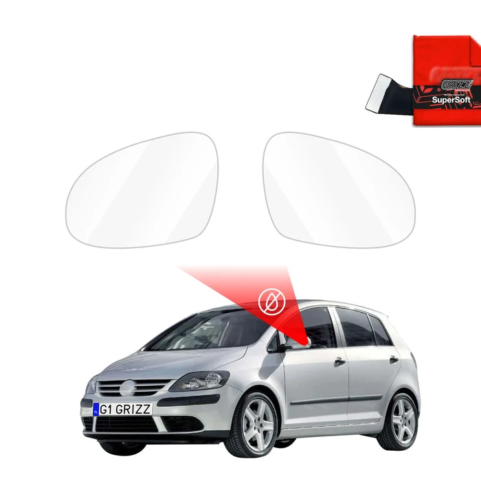 GrizzGlass ZeroDrop Rain-repellent mirror film for Volkswagen Golf Plus (2004-2013)