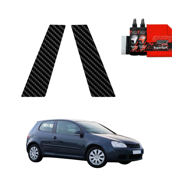 GrizzGlass BodyShield Carbon pillar film for Volkswagen Golf 5 Hatchback 3D (2003-2009) [2in1]