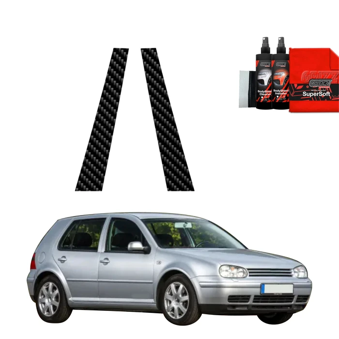 GrizzGlass BodyShield Carbon pillar film for Volkswagen Golf 4 Hatchback 5D (1997-2003) [2in1]