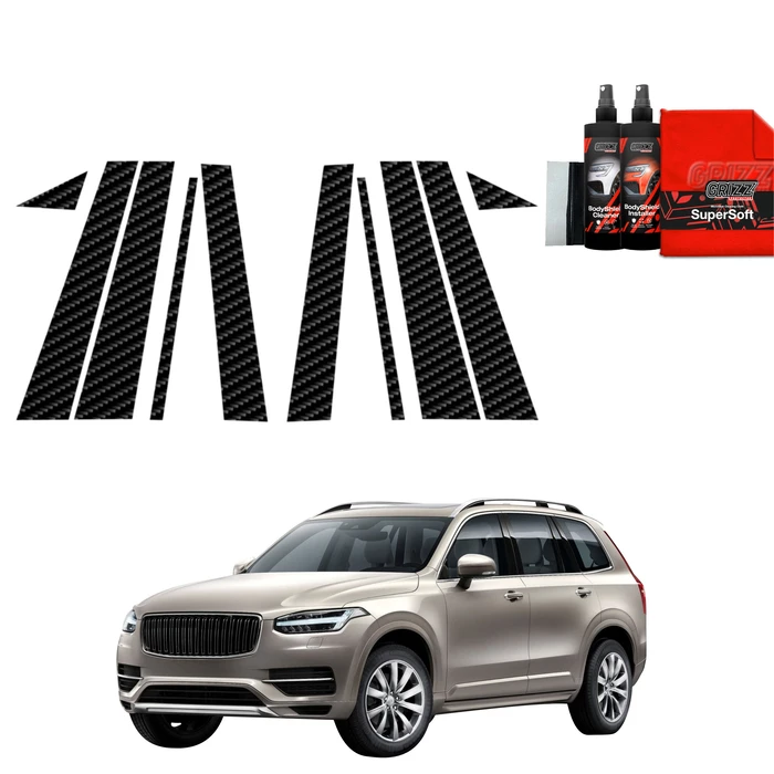 GrizzGlass BodyShield Carbon pillar film for Volvo XC90 (2015-2020) [10in1]