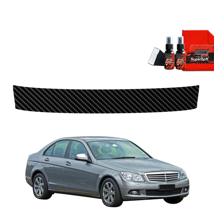 GrizzGlass BodyShield Carbon boot sill film for Mercedes Benz C-Class W204 Sedan (2007-2011)