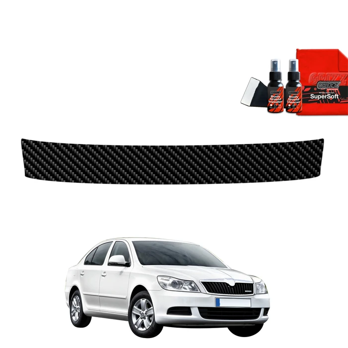 GrizzGlass BodyShield Carbon boot sill film for Skoda Octavia 2 Sedan Facelifting (2008-2013)