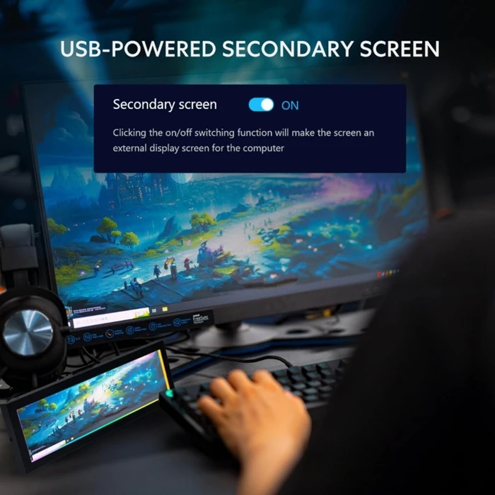 Lian Li 8.8" Universal Screen Black - For Any PC - ARGB Frame - Display Panel - LCD Mini Monitor