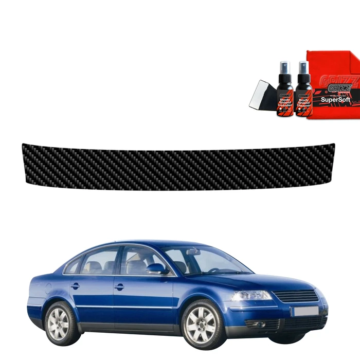 GrizzGlass BodyShield Carbon boot sill film for Volkswagen Passat B5 Sedan Facelifting (2000-2005)