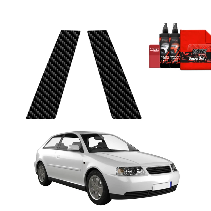 GrizzGlass BodyShield Carbon pillar film for Audi A3 8L Hatchback 3D (1996-2003) [2in1]