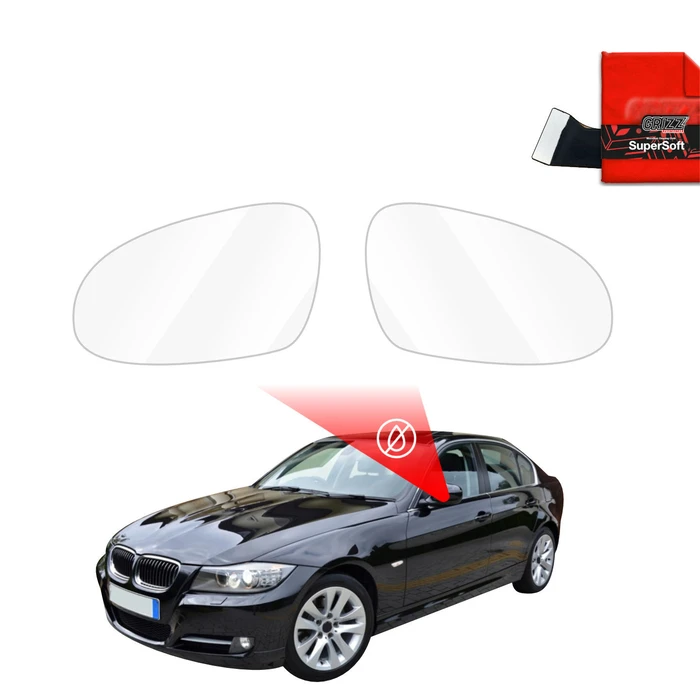 GrizzGlass ZeroDrop Rain-repellent mirror film for BMW 3 E90 Sedan LCI (2008-2012)