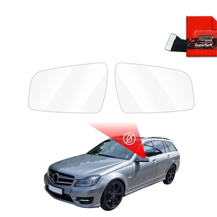 GrizzGlass ZeroDrop Rain-repellent mirror film for Mercedes Benz C-Class S204 Kombi Facelifting (2011-2014)
