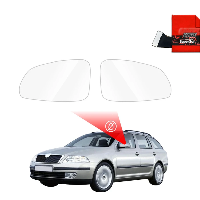 GrizzGlass ZeroDrop Rain-repellent mirror film for Skoda Octavia 2 Kombi (2004-2008)