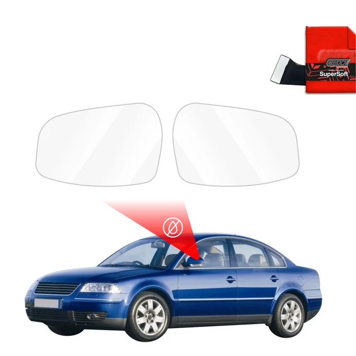 GrizzGlass ZeroDrop Rain-repellent mirror film for Volkswagen Passat B5 Sedan Facelifting (2000-2006)