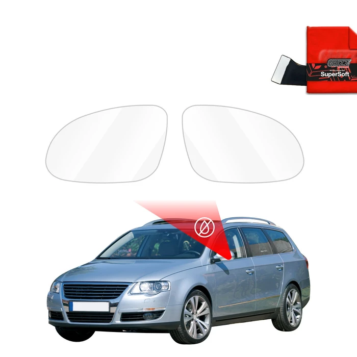 GrizzGlass ZeroDrop Rain-repellent mirror film for Volkswagen Passat B6 Variant (2005-2010)