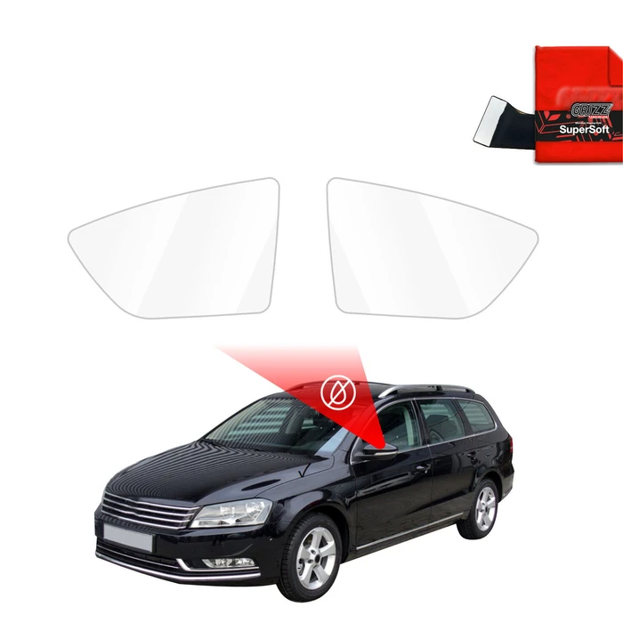 GrizzGlass ZeroDrop Rain-repellent mirror film for Volkswagen Passat B7 Variant (2010-2014)