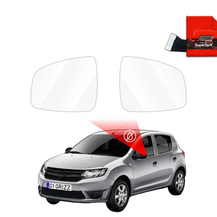 GrizzGlass ZeroDrop Rain-repellent mirror film for Dacia Sandero 2 (2012-2020)
