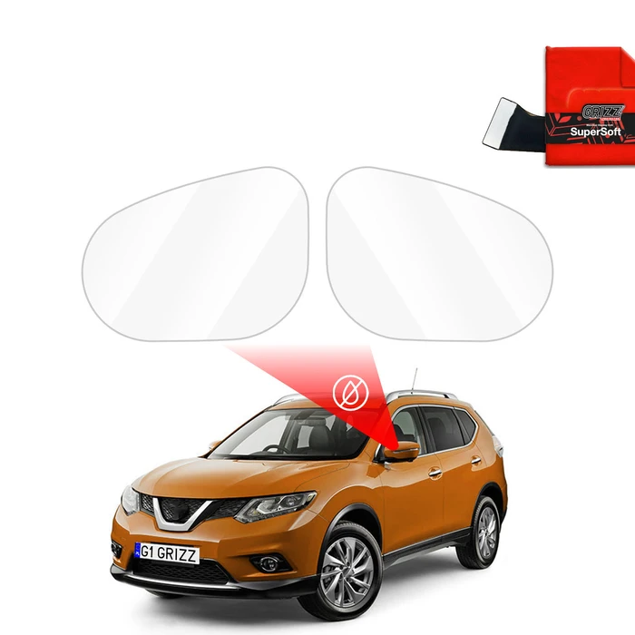 GrizzGlass ZeroDrop Rain-repellent mirror film for Nissan X-Trail (2014-2019)