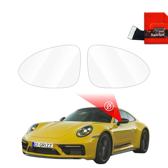 GrizzGlass ZeroDrop Rain-repellent mirror film for Porsche 911 992 (2024-2025)