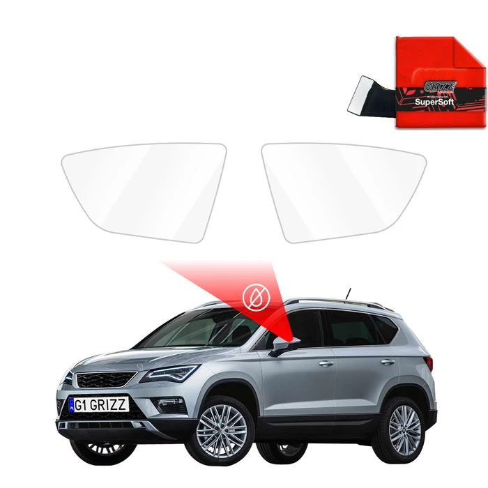 GrizzGlass ZeroDrop Rain-repellent mirror film for Seat Ateca (2017-2020)