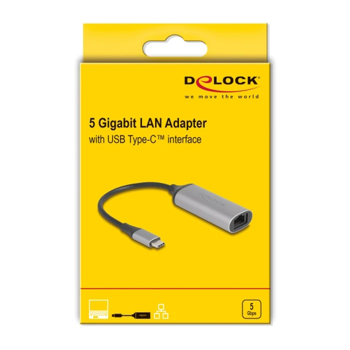 Αντάπτορας Δικτύου USB Delock 81570, USB-C, 5Gbps Ethernet, ασημί