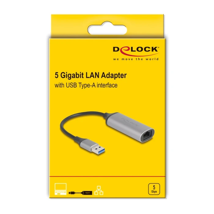 Αντάπτορας Δικτύου USB Delock 81571, 5Gbps Ethernet, ασημί