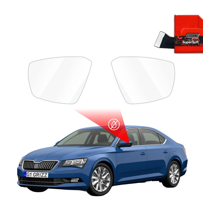 GrizzGlass ZeroDrop Rain-repellent mirror film for Skoda Superb 3 (2015-2020)