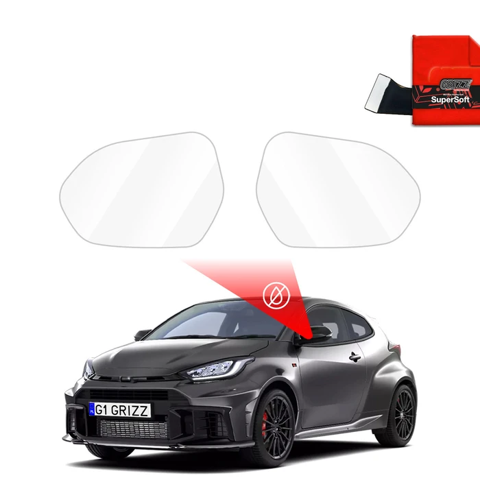 GrizzGlass ZeroDrop Rain-repellent mirror film for Toyota Yaris GR (2020-2025)