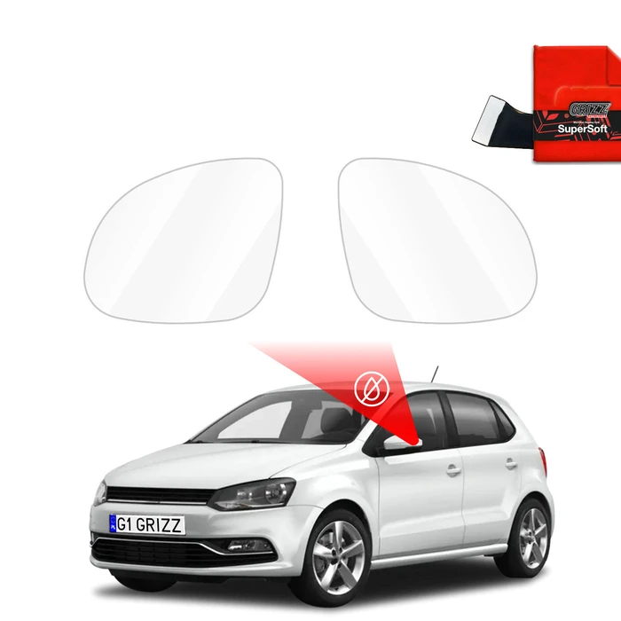 GrizzGlass ZeroDrop Rain-repellent mirror film for Volkswagen Polo 5 (2009-2017)