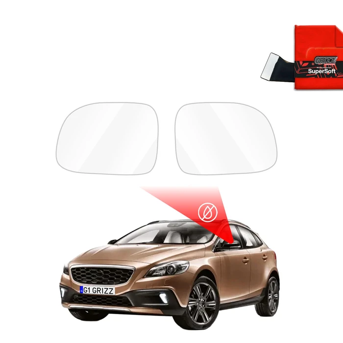 GrizzGlass ZeroDrop Rain-repellent mirror film for Volvo V40 Cross Country (2012-2016)