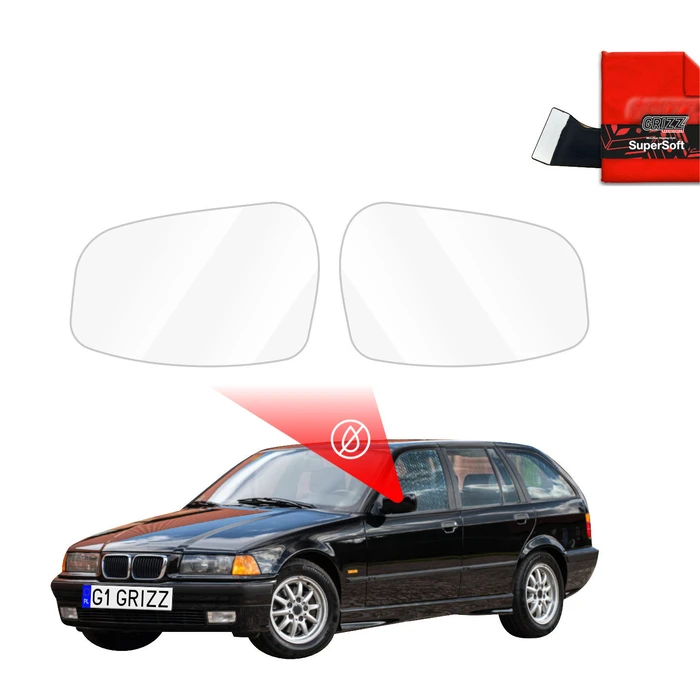 GrizzGlass ZeroDrop Rain-repellent mirror film for BMW 3 E36 Kombi (1990-1999)