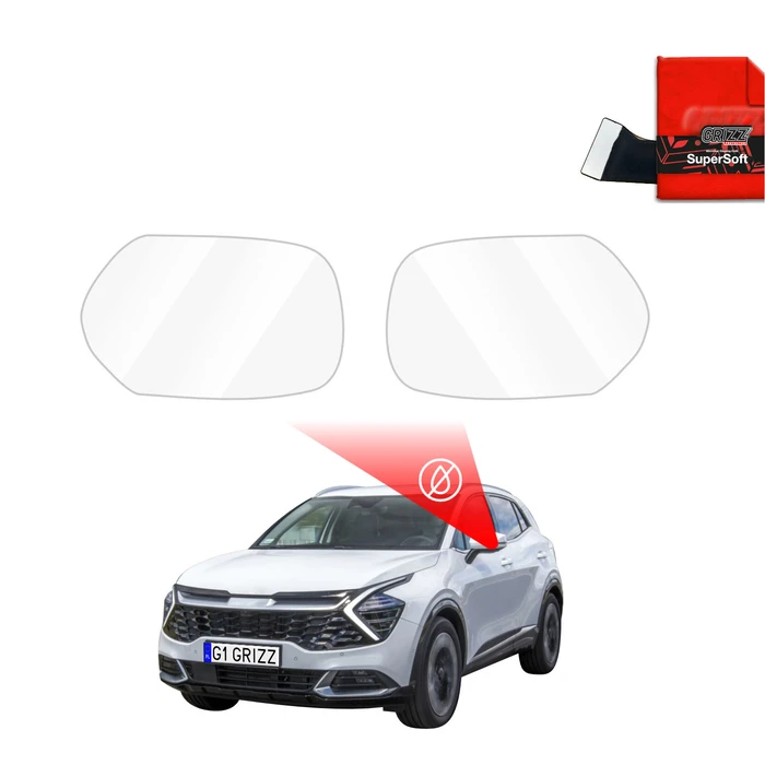 GrizzGlass ZeroDrop Rain-repellent mirror film for Kia Sportage 5 (2021-2025)